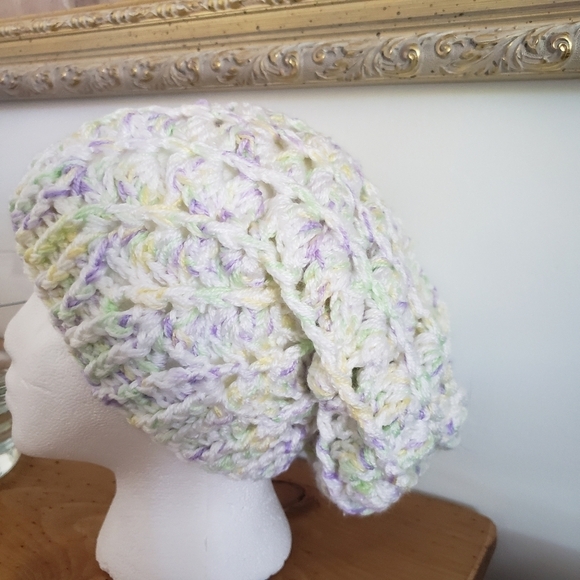 Super Slouch Pastel Color Crochet Hat - Picture 2 of 5